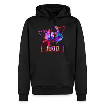 Judo - Sweat à capuche Premium bio Homme - noir - Devant - Nico (187cm)