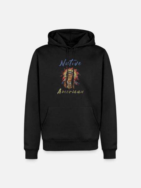 native Americans - Men’s Premium Organic Hoodie - black
