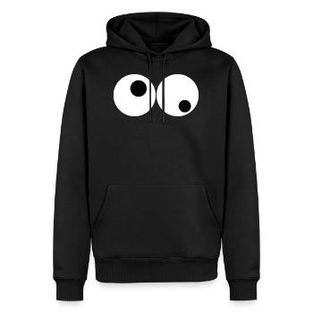 Paire d'yeux Crazy look - Sweat à capuche Premium bio Homme - noir - Devant - Nico (187cm)