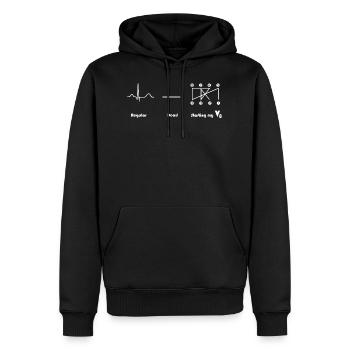 Moteur V8 Design Crossplain Heartbeat - Sweat à capuche Premium bio Homme - noir - Devant - Nico (187cm)