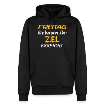 Vendredi Proverbes - Sweat à capuche Premium bio Homme - noir - Devant - Nico (187cm)