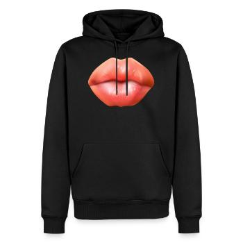 Sexy big lips - Men’s Premium Organic Hoodie - black - Front - Nico (187cm)