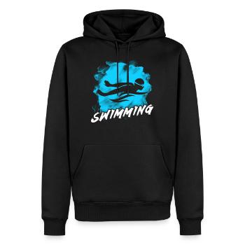nager - Sweat à capuche Premium bio Homme - noir - Devant - Nico (187cm)