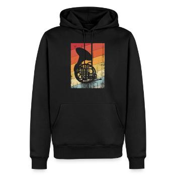 cor français - Sweat à capuche Premium bio Homme - noir - Devant - Nico (187cm)