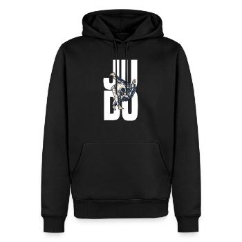 JUDO - Sweat à capuche Premium bio Homme - noir - Devant - Nico (187cm)