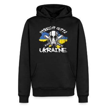 Ukraine - Männer Premium Bio Hoodie - Schwarz - Vorne - Nico (187cm)