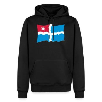 Crète - Sweat à capuche Premium bio Homme - noir - Devant - Nico (187cm)