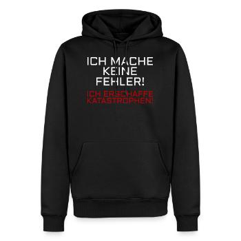 Ich mache keine Fehler - Männer Premium Bio Hoodie - Schwarz - Vorne - Nico (187cm)