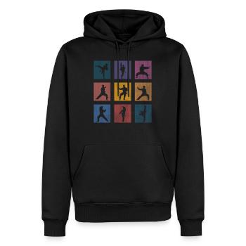 karaté - Sweat à capuche Premium bio Homme - noir - Devant - Nico (187cm)