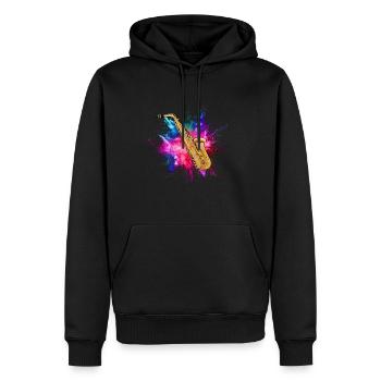 Saxophon - Männer Premium Bio Hoodie - Schwarz - Vorne - Nico (187cm)