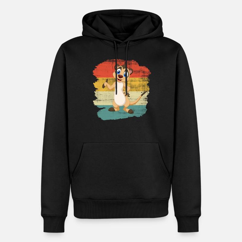 Erdmännchen - Männer Premium Bio Hoodie - Schwarz