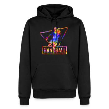 Handball - Men’s Premium Organic Hoodie - black - Front - Nico (187cm)