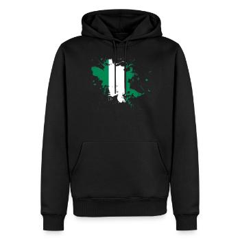 Drapeau du Nigeria comme une touche de couleur - Sweat à capuche Premium bio Homme - noir - Devant - Nico (187cm)