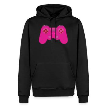 Controller - Männer Premium Bio Hoodie - Schwarz - Vorne - Nico (187cm)