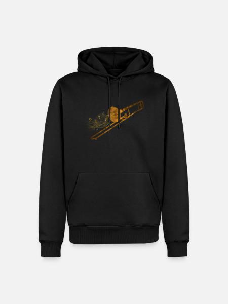 trombone - Men’s Premium Organic Hoodie - black