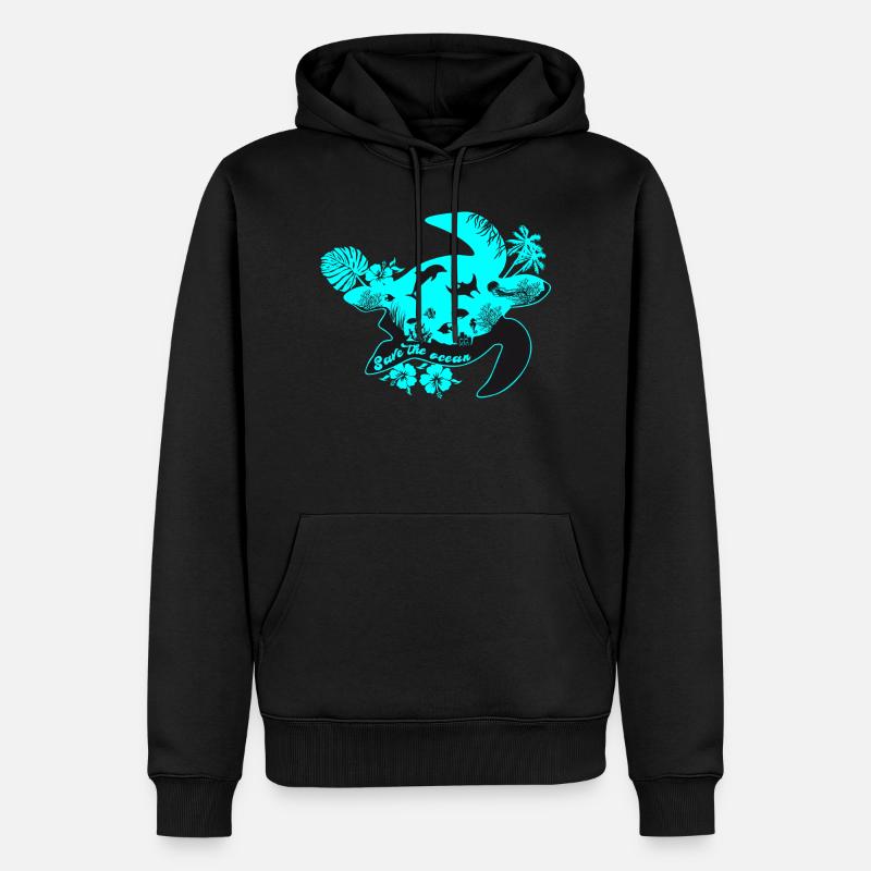 Save the ocean - Männer Premium Bio Hoodie - Schwarz