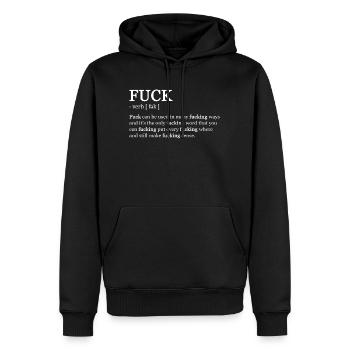 FUCK - definition of fuck - Men’s Premium Organic Hoodie - black - Front - Nico (187cm)