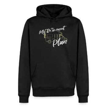Camping fahren Mein Rentenplan Rentner Spruch - Männer Premium Bio Hoodie - Schwarz - Vorne - Nico (187cm)