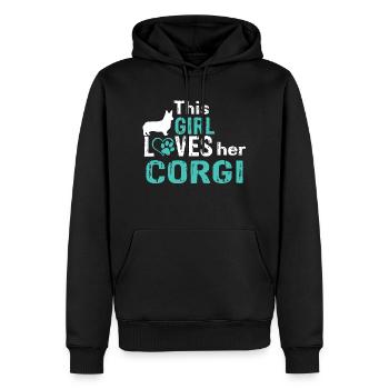 Pembroke Welsh Corgi - Sweat à capuche Premium bio Homme - noir - Devant - Nico (187cm)