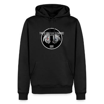 ROTE PILLE BLAUE PILLE - Männer Premium Bio Hoodie - Schwarz - Vorne - Nico (187cm)
