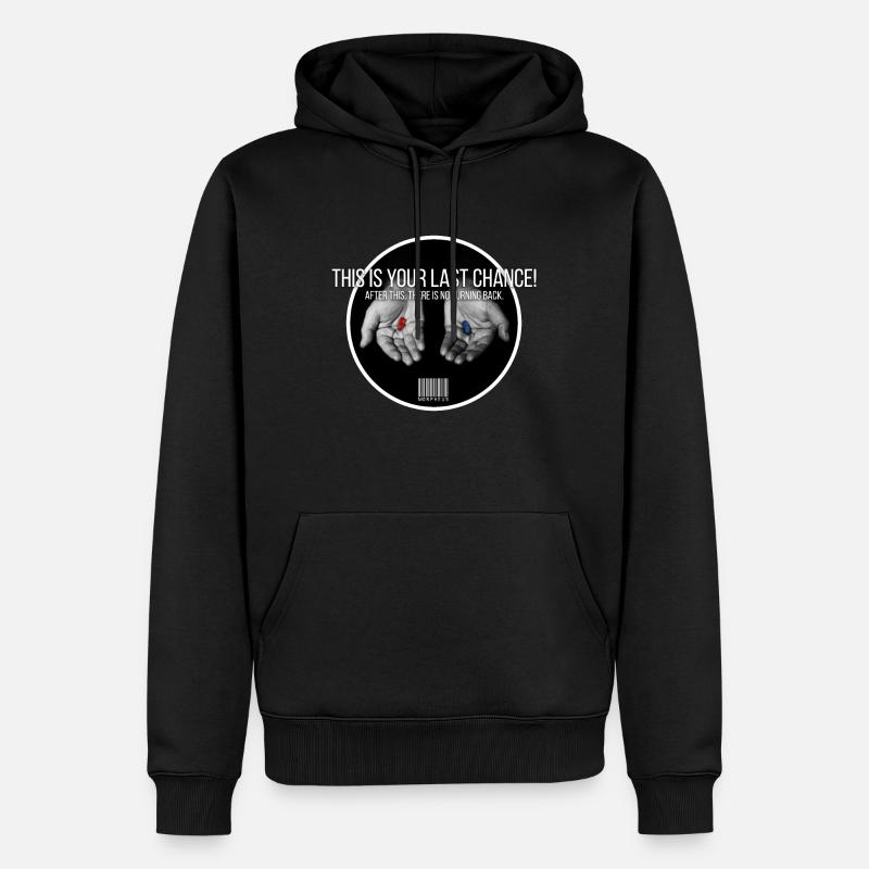 ROTE PILLE BLAUE PILLE - Männer Premium Bio Hoodie - Schwarz