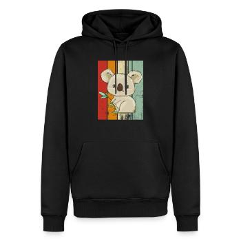 Koala - Männer Premium Bio Hoodie - Schwarz - Vorne - Nico (187cm)