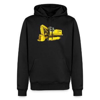 Gelber Bagger, Schaufelbagger, Industrie - Männer Premium Bio Hoodie - Schwarz - Vorne - Nico (187cm)