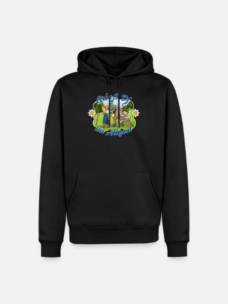Allgäuer Grüße - Männer Premium Bio Hoodie - Schwarz