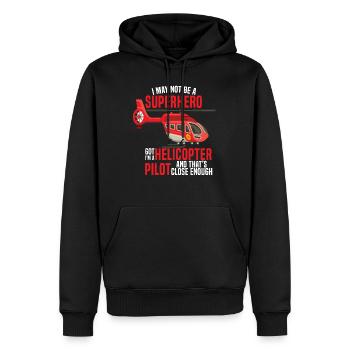 helicopter - Men’s Premium Organic Hoodie - black - Front - Nico (187cm)