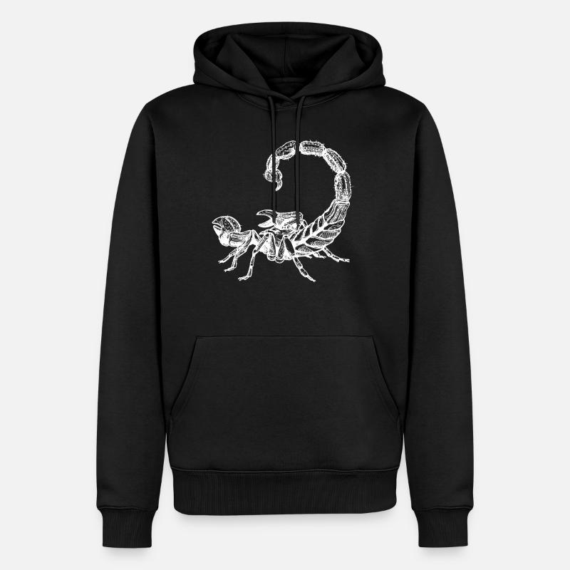 Scorpion blanc - Sweat à capuche Premium bio Homme - noir