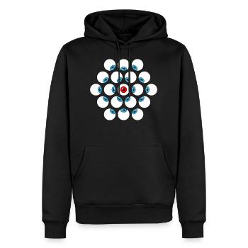 Auge um Auge 01 - Männer Premium Bio Hoodie - Schwarz - Vorne - Nico (187cm)