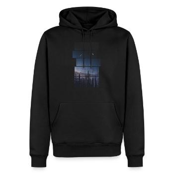 Natur-Landschaft - Männer Premium Bio Hoodie - Schwarz - Vorne - Nico (187cm)