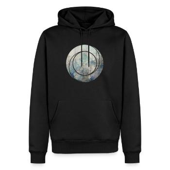 Berg natur geometrie - Männer Premium Bio Hoodie - Schwarz - Vorne - Nico (187cm)