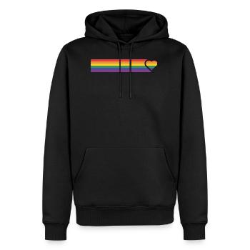 LGBT Regenbogen Herz - Männer Premium Bio Hoodie - Schwarz - Vorne - Nico (187cm)