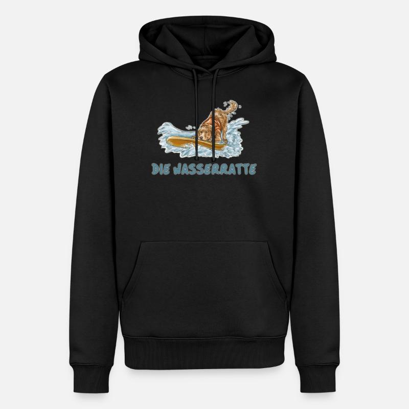 wasserratte - Männer Premium Bio Hoodie - Schwarz