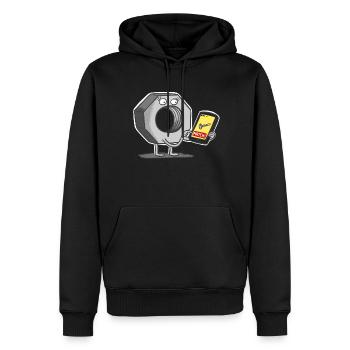 Spiel - Männer Premium Bio Hoodie - Schwarz - Vorne - Nico (187cm)