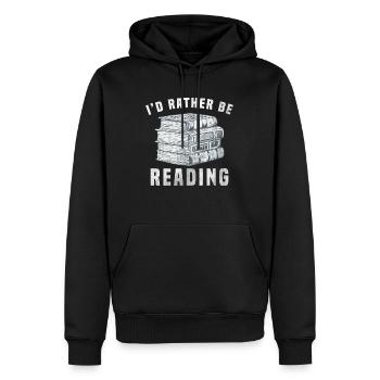 I would rather read - Men’s Premium Organic Hoodie - black - Front - Nico (187cm)