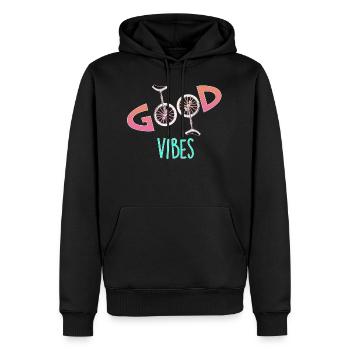 Einrad Gute Stimmung - Männer Premium Bio Hoodie - Schwarz - Vorne - Nico (187cm)