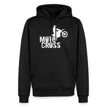 MotoCross - Sweat à capuche Premium bio Homme - noir - Devant - Nico (187cm)