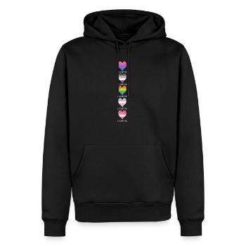 Drapeau LGBTQ LGBTQIA LGBT Pride rainbow - Sweat à capuche Premium bio Homme - noir - Devant - Nico (187cm)