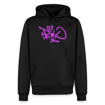 rose - Sweat à capuche Premium bio Homme - noir - Devant - Nico (187cm)