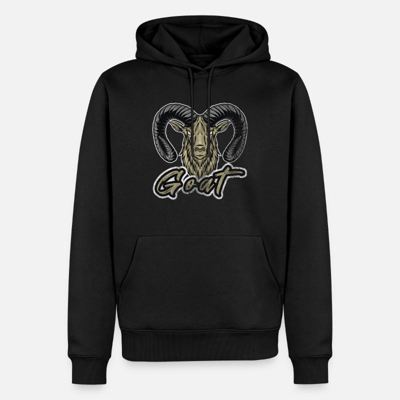 chèvre - Sweat à capuche Premium bio Homme - noir