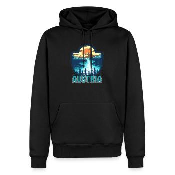 L'Autriche - Sweat à capuche Premium bio Homme - noir - Devant - Nico (187cm)
