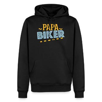 Papa Biker - - Männer Premium Bio Hoodie - Schwarz - Vorne - Nico (187cm)