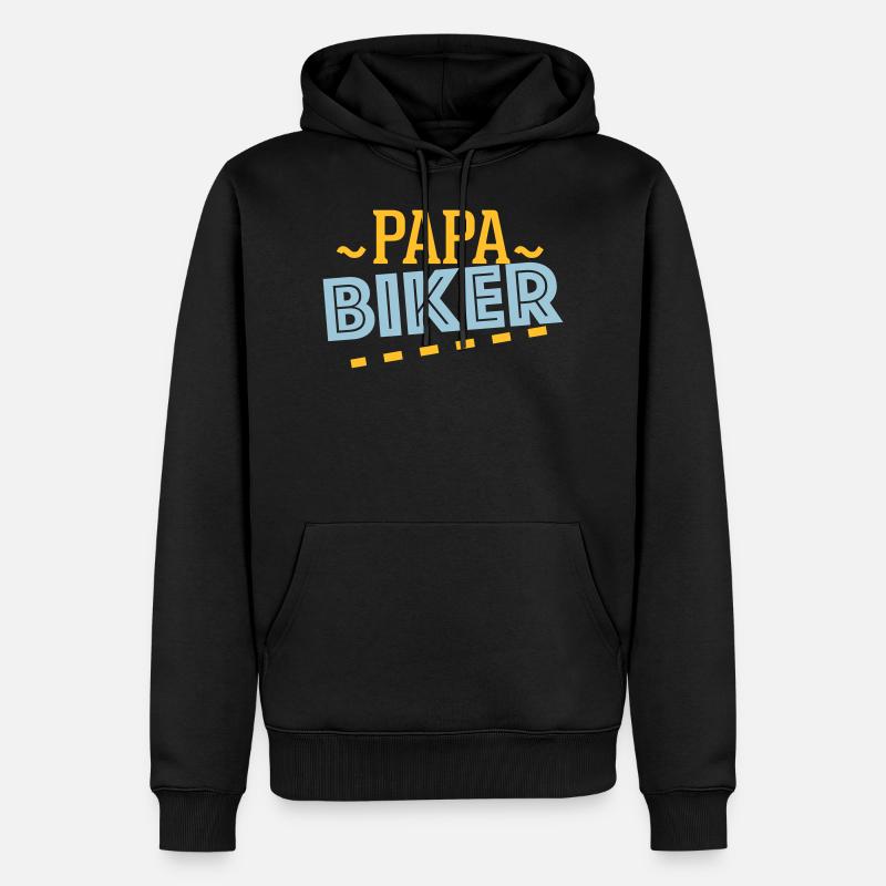 Papa biker - - Sweat à capuche Premium bio Homme - noir