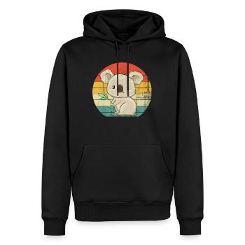 Koala-Zeichnung - Männer Premium Bio Hoodie - Schwarz - Vorne - Nico (187cm)