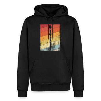 Flöte - Männer Premium Bio Hoodie - Schwarz - Vorne - Nico (187cm)