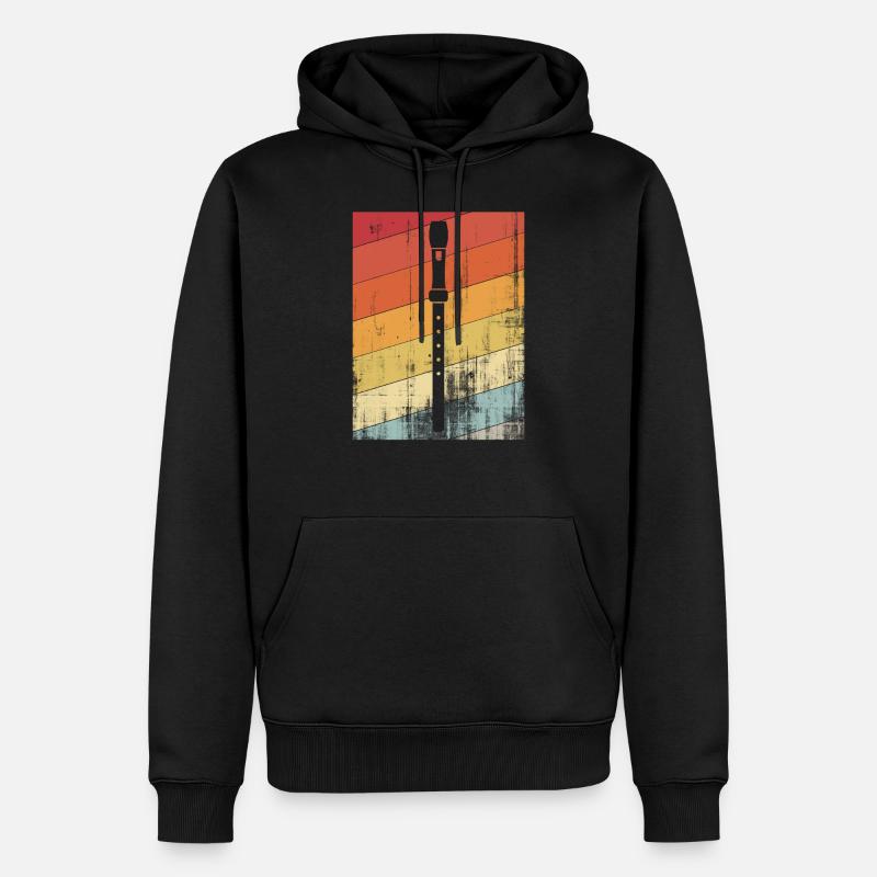 Flöte - Männer Premium Bio Hoodie - Schwarz