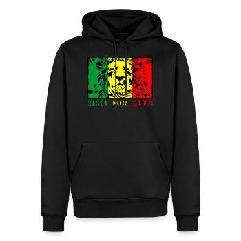RASTA 4 life - Sweat à capuche Premium bio Homme - noir - Devant - Nico (187cm)