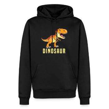 dinosaure - Sweat à capuche Premium bio Homme - noir - Devant - Nico (187cm)